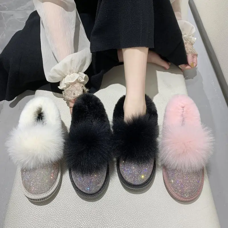 40 Winter Rabbit Fur Shoes Women Rhinestone Snow Boots Slip On 2020 Winter New Female Warm Fur Ankle Boots Plush Fur Warm BC-99
40 Winter Rabbit Fur Shoes Women Rhinestone Snow Boots Slip On 2020 Winter New Female Warm Fur Ankle Boots Plush Fur Warm BC-99