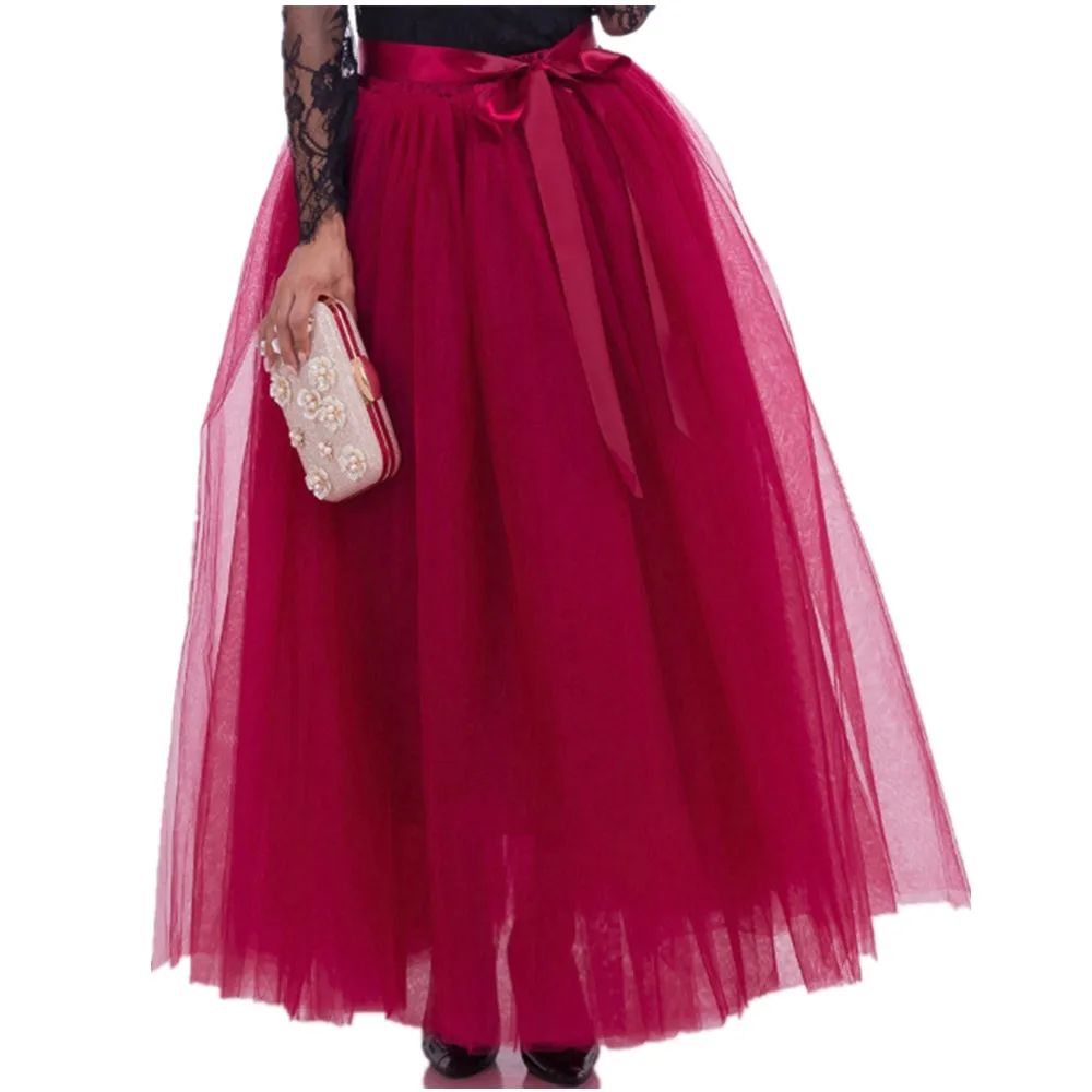 Vintage Red Tulle Long Skirt Women Elastic High Waist Ball-Gown Pleated Mesh Skirt Party Prom Wedding Guest Skirts Femme Jupe
Vintage Red Tulle Long Skirt Women Elastic High Waist Ball-Gown Pleated Mesh Skirt Party Prom Wedding Guest Skirts Femme Jupe