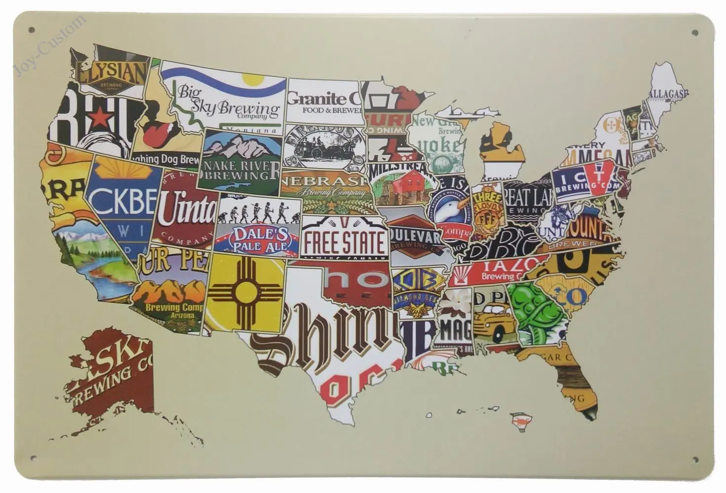 Американский карта Ретро Винтаж жестяная вывеска 12X8 ''металлические бляшки