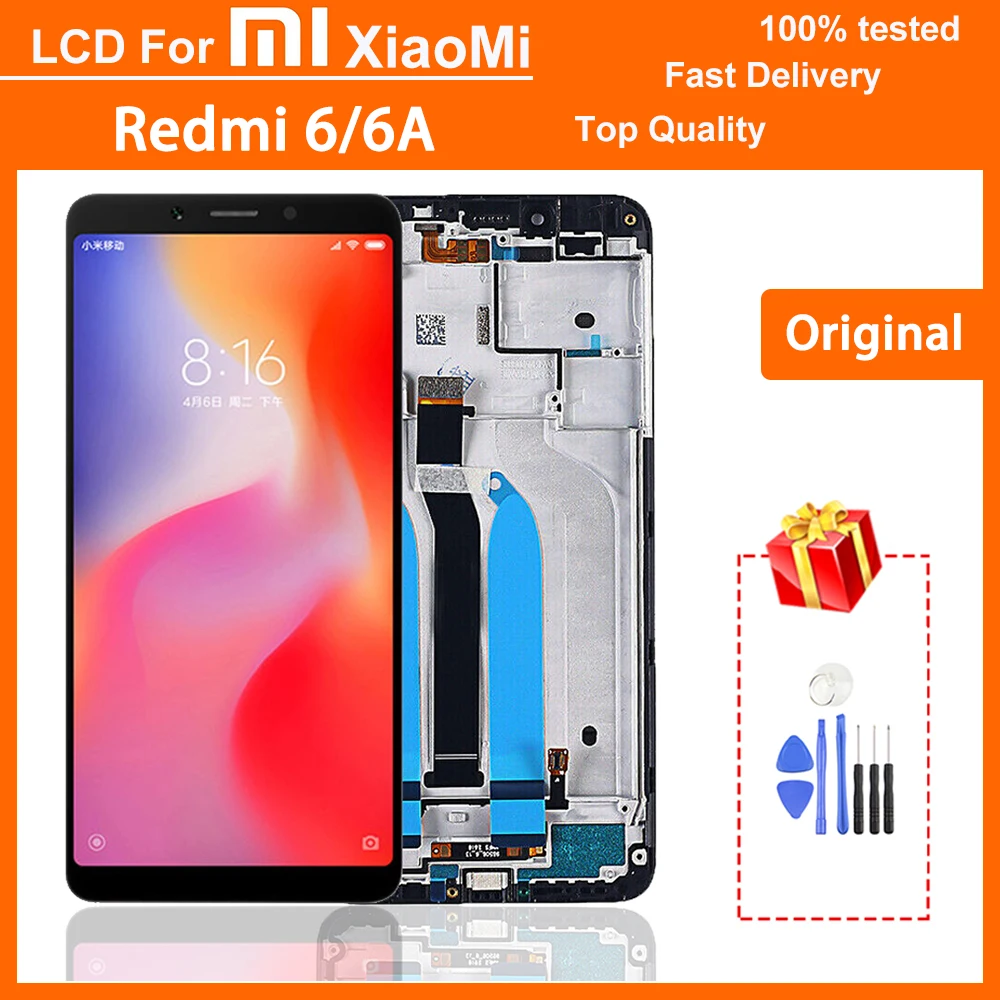 ЖК-дисплей 5,45 дюйма с рамкой для XIAOMI Redmi 6 / Redmi 6A, сенсорный ЖК-экран с дигитайзером в сборе, сменный экран, оригинал
ЖК-дисплей 5,45 дюйма с рамкой для XIAOMI Redmi 6 / Redmi 6A, сенсорный ЖК-экран с дигитайзером в сборе, сменный экран, оригинал