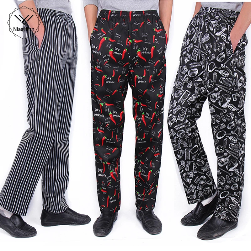 Chef Pants Striped Trousers White Black Chef Clothing Special Tooling Elastic Waist Chef Work Pants for Men and Women
Chef Pants Striped Trousers White Black Chef Clothing Special Tooling Elastic Waist Chef Work Pants for Men and Women