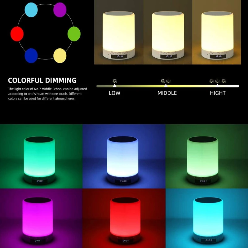 Bluetooth Speaker Night Lights,Press Discoloration LED Light,Smart Alarm Clock Bluetooth Speaker Mp3 Player 
Bluetooth Speaker Night Lights,Press Discoloration LED Light,Smart Alarm Clock Bluetooth Speaker Mp3 Player