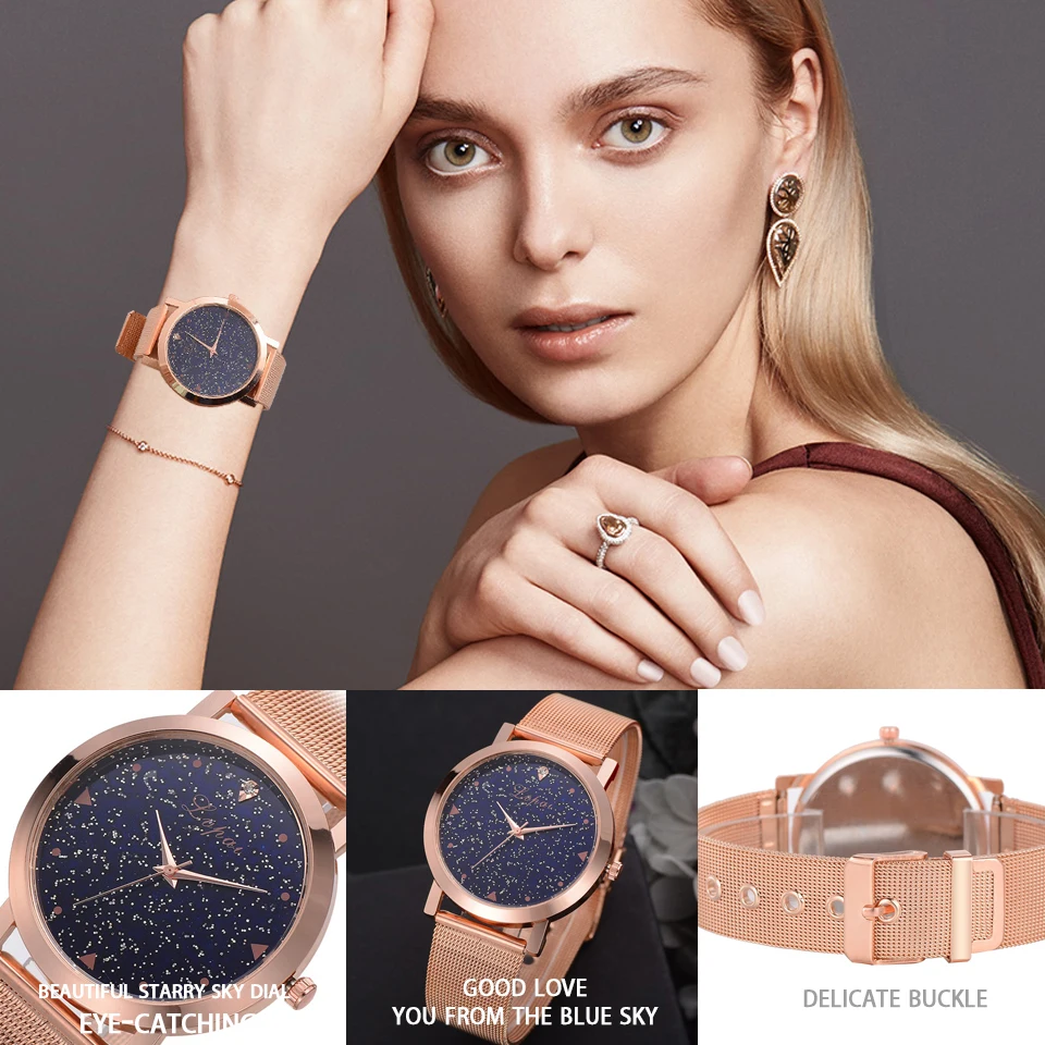 Starry Sky Women Watches Lvpai Brand Steel Ladies Watch Rose Gold Bracelet Watch Casual Clock Girl Wristwatch montre femme 
Starry Sky Women Watches Lvpai Brand Steel Ladies Watch Rose Gold Bracelet Watch Casual Clock Girl Wristwatch montre femme
