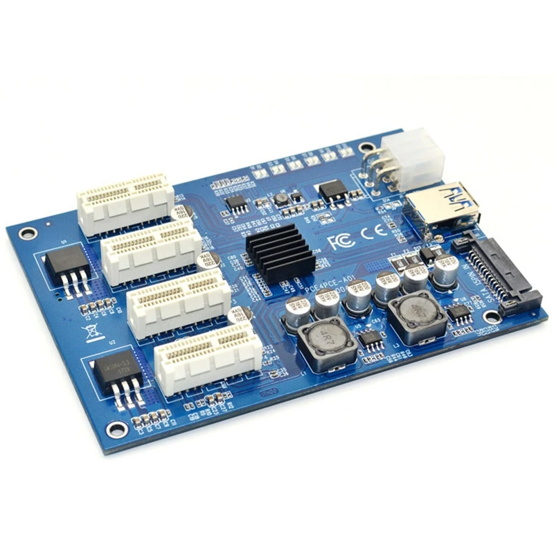 HOT-PCI-E X1 To 4PCI-E X16 Expansion Kit 1 To 4 Port PCI Express Switch Multiplier HUB 6Pin Sata USB Riser Card for BTC Miner Mi
HOT-PCI-E X1 To 4PCI-E X16 Expansion Kit 1 To 4 Port PCI Express Switch Multiplier HUB 6Pin Sata USB Riser Card for BTC Miner Mi