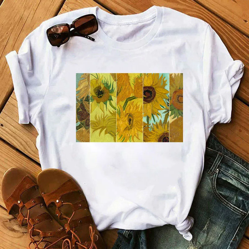 2021 New Women Sunflower Printed Tshirt Van Gogh Art Tee Shirts Fashion Women Tops Tee Harajuku T-shirts Female Tee Clothes
2021 New Women Sunflower Printed Tshirt Van Gogh Art Tee Shirts Fashion Women Tops Tee Harajuku T-shirts Female Tee Clothes