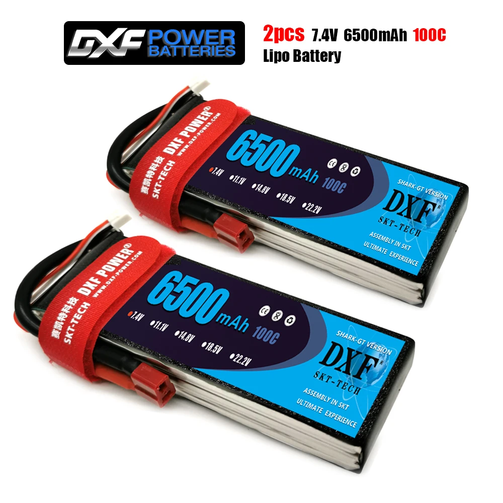 DXF 2S 7.4V Lipo Battery 6500mah 100C-200C XT60 T Deans XT90 EC5 50C For Racing FPV Drone Airplanes Off-Road Car Boats
DXF 2S 7.4V Lipo Battery 6500mah 100C-200C XT60 T Deans XT90 EC5 50C For Racing FPV Drone Airplanes Off-Road Car Boats