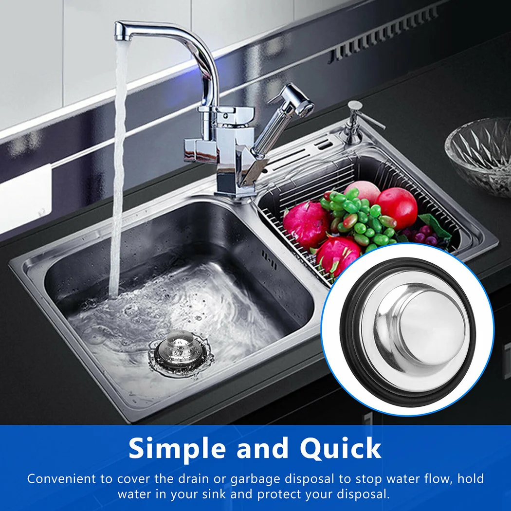 Stainless Steel + Rubber Garbage Disposal Stopper Stainless Steel + Black 85mm Drain Cover Kitchen tool Sale Durable
Stainless Steel + Rubber Garbage Disposal Stopper Stainless Steel + Black 85mm Drain Cover Kitchen tool Sale Durable
