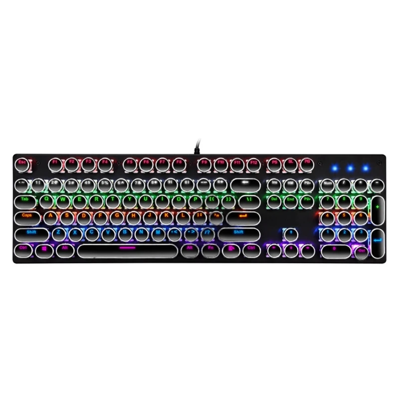 Mechanical Gaming Keyboard with True RGB Backlit Collapsible Wrist Rest 104-Key Blue Switch LED Backlit Round Keycap
Mechanical Gaming Keyboard with True RGB Backlit Collapsible Wrist Rest 104-Key Blue Switch LED Backlit Round Keycap