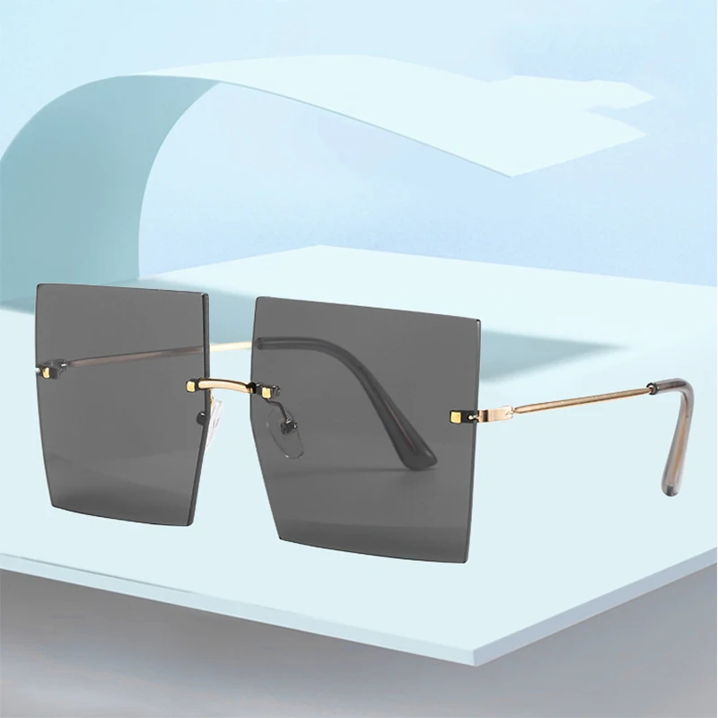 Personality Trend Rimless Oversized Sunglasses For Women Fashion Vintage Classic Ladies Beach Party Metal UV400 Big Sun Glasses
Personality Trend Rimless Oversized Sunglasses For Women Fashion Vintage Classic Ladies Beach Party Metal UV400 Big Sun Glasses