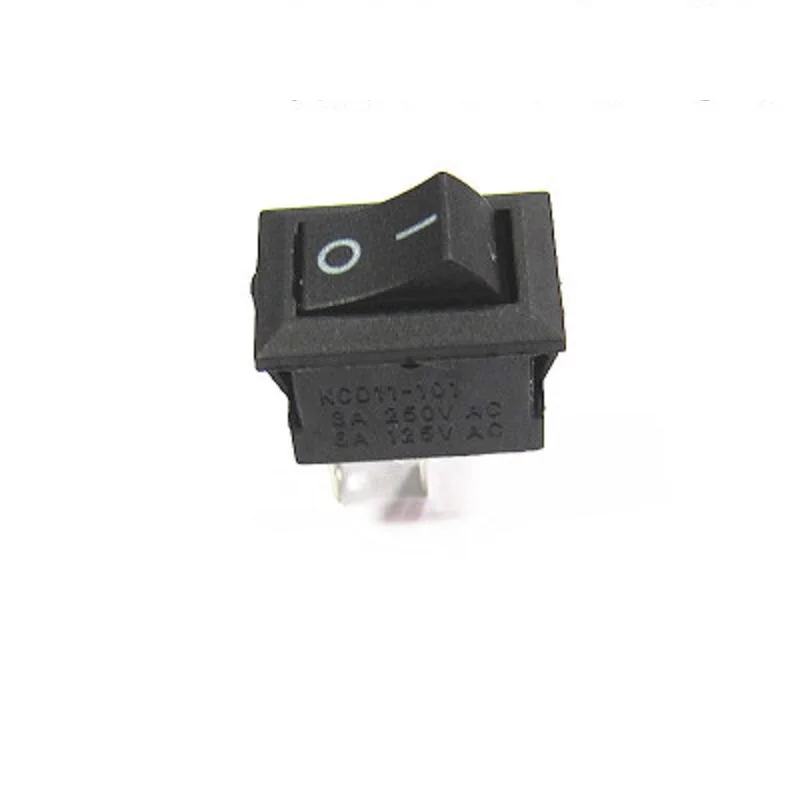 

100PCS KCD1-101 SPST 2PIN black mini Push Button rocker Switch ON/OFF boat power switches 6A/250V 10A/125V 15*21MM 15X21 2pin