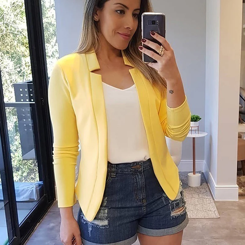 2021 New Women Blazers Thin Long Sleeve Blazer Solid Color Office Lady Suit Coat Autumn Coats
2021 New Women Blazers Thin Long Sleeve Blazer Solid Color Office Lady Suit Coat Autumn Coats