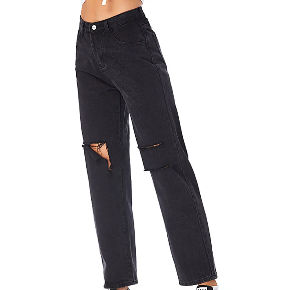 Black Trouser Solid Color High Waist Jeans Hole Ripped Denim Pants Casual Loose Staight Hollow Out Streetwear Pants
Black Trouser Solid Color High Waist Jeans Hole Ripped Denim Pants Casual Loose Staight Hollow Out Streetwear Pants