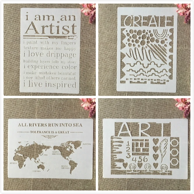 4Pcs A4 29cm World Map Artist Stamp DIY Layering Stencils Wall Painting Scrapbook Coloring Embossing Album Decorative Template
4Pcs A4 29cm World Map Artist Stamp DIY Layering Stencils Wall Painting Scrapbook Coloring Embossing Album Decorative Template