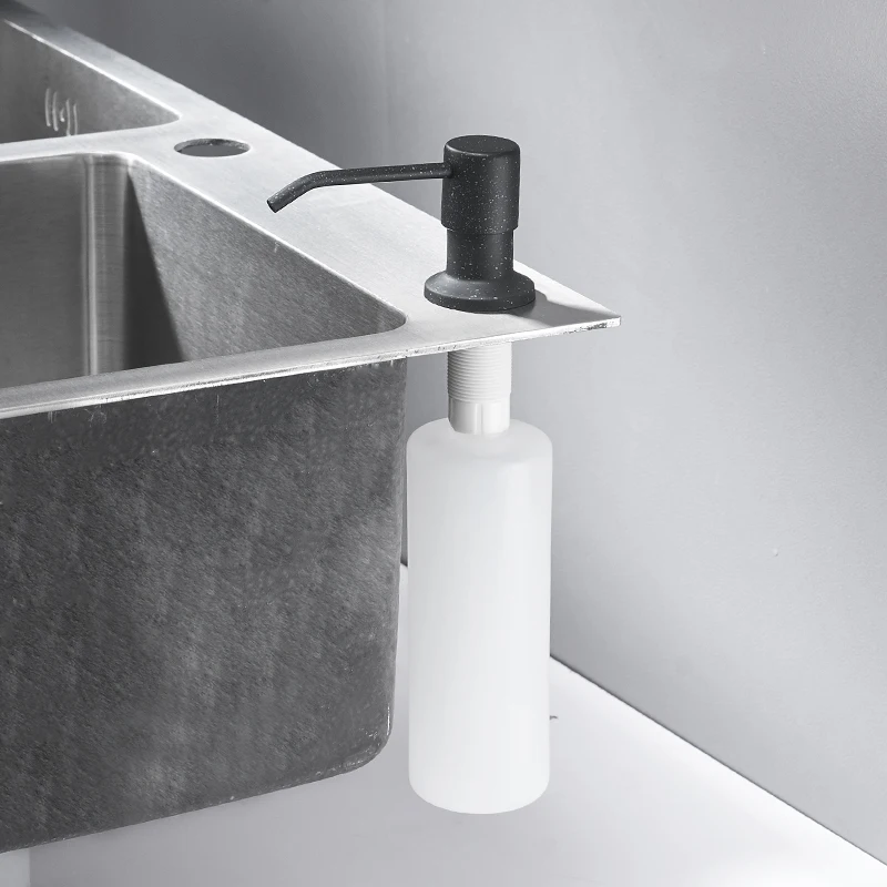 Hot Sale Deck Mounted Kitchen 400ml Soap Dispensers Stainless Steel Pump Chrome Finished for Kitchen Built in Counter Top 
Hot Sale Deck Mounted Kitchen 400ml Soap Dispensers Stainless Steel Pump Chrome Finished for Kitchen Built in Counter Top