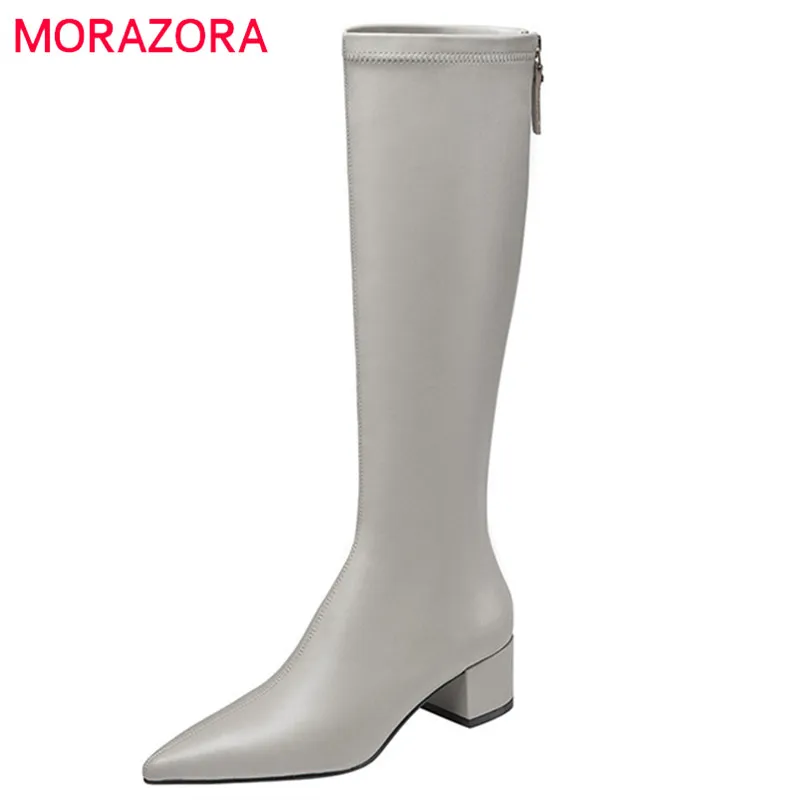 MORAZORA 2022 New Arrive Riding Boots Women Shoes Solid Colors Zip Pointed Tpe Autumn Winter Thick Heels Fashion Shoes Ladies
MORAZORA 2022 New Arrive Riding Boots Women Shoes Solid Colors Zip Pointed Tpe Autumn Winter Thick Heels Fashion Shoes Ladies