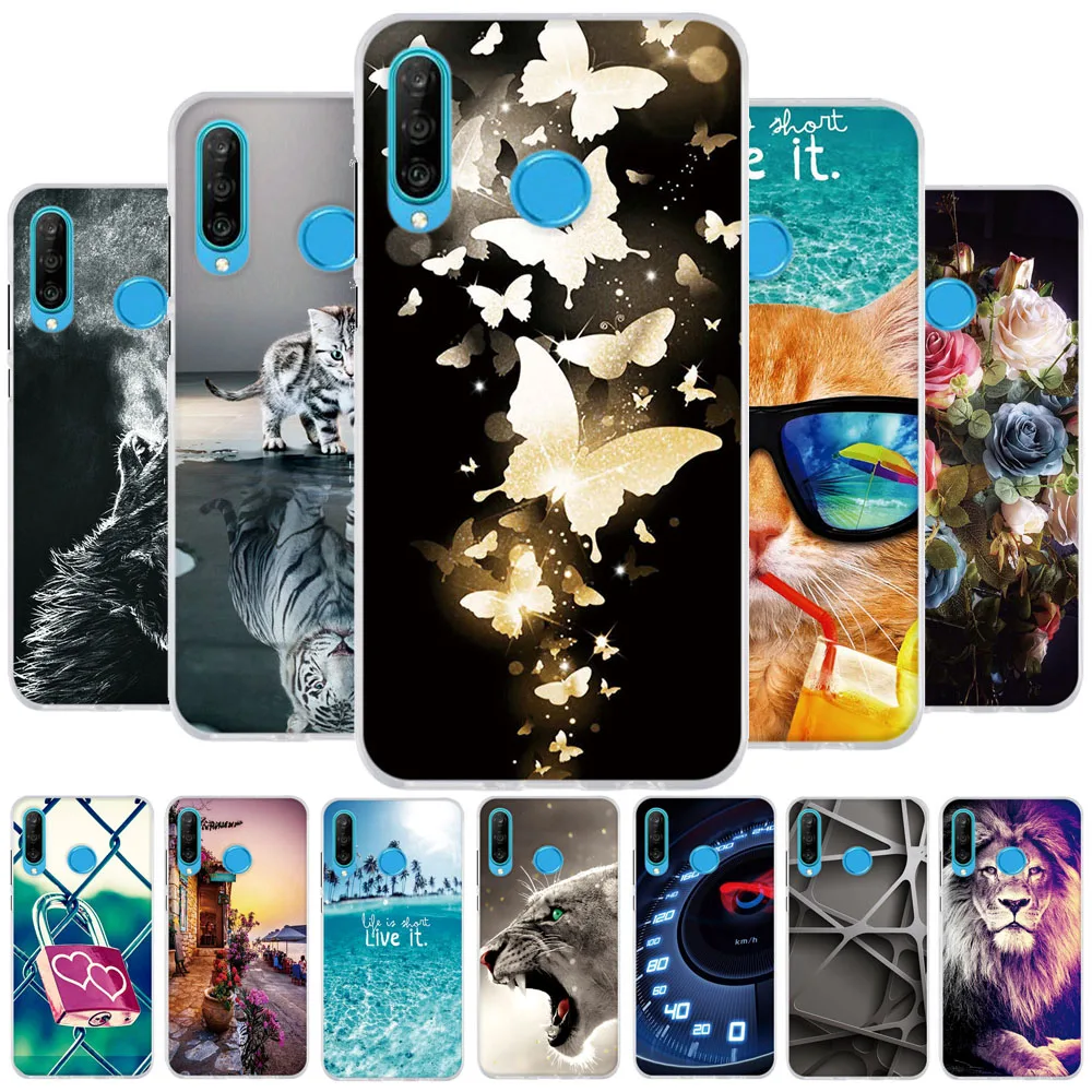 Чехол для Huawei P30 Lite мягкий силиконовый чехол из ТПУ P 30 задний мультяшный p30 6 15