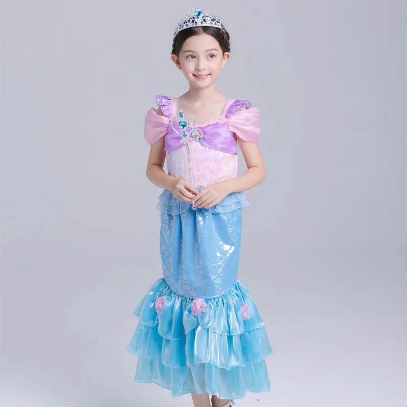 European and American Children's New Mermaid Princess Dress Girl's Dress Short Sleeve Halloween Performance Costume Cosplay 
European and American Children's New Mermaid Princess Dress Girl's Dress Short Sleeve Halloween Performance Costume Cosplay