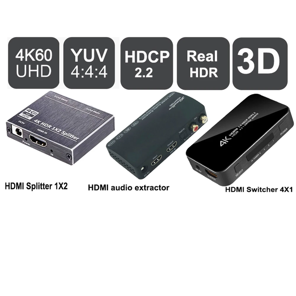 UHD HDMI 2 0 сплиттер Коммутатор аудио экстрактор HDR 4K 60HZ HDCP совместимый для PS4 pro apple TV 5