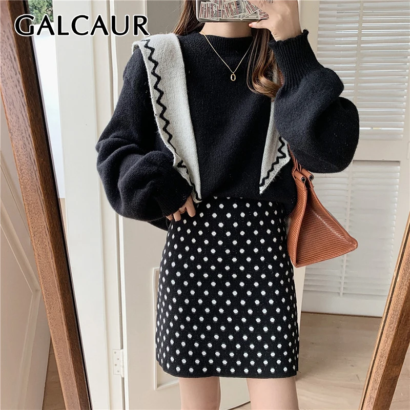 GALCAUR Slim Two Piece Set Womens Round Collar Long Sleeve Fake Two Piece Sweater High Waist Print Dot Mini Skirts Female Sets
GALCAUR Slim Two Piece Set Womens Round Collar Long Sleeve Fake Two Piece Sweater High Waist Print Dot Mini Skirts Female Sets