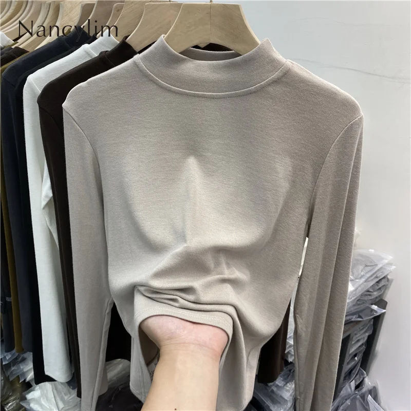 Winter T Shirts Women 2021 New Turtleneck Long-Sleeved Casual All-Match Cotton Tops Slimming Skinny Inner Wear Nancylim
Winter T Shirts Women 2021 New Turtleneck Long-Sleeved Casual All-Match Cotton Tops Slimming Skinny Inner Wear Nancylim
