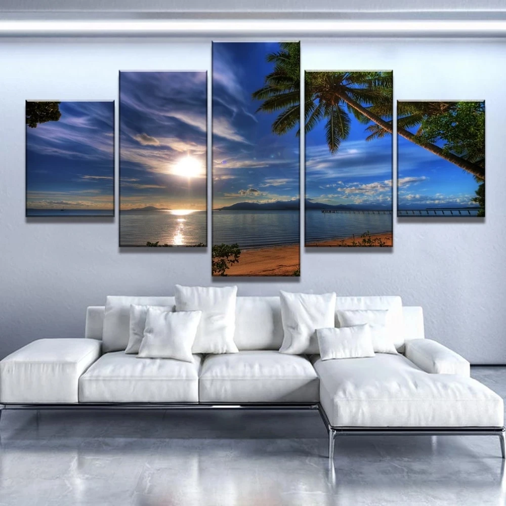 Canvas Prints Painting Wall Art Poster 5 Pcs Tropical Beach Palm Trees Sunset Seascape Living Room Home Decor Modular Pictures
Canvas Prints Painting Wall Art Poster 5 Pcs Tropical Beach Palm Trees Sunset Seascape Living Room Home Decor Modular Pictures
