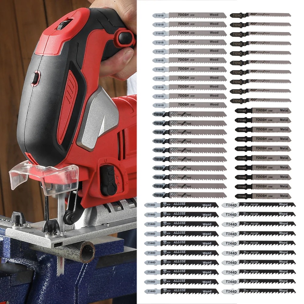 60 PCS T-Shank Jigsaw Blades Wood Cutter Saw Blade Assorted Metal Steel Jigsaw Blade for Wood Plastic Metal Cutting Saw Blades
60 PCS T-Shank Jigsaw Blades Wood Cutter Saw Blade Assorted Metal Steel Jigsaw Blade for Wood Plastic Metal Cutting Saw Blades