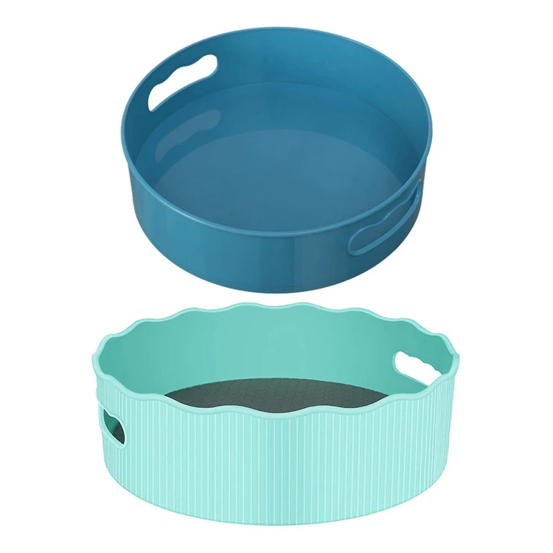 2 Pcs Rotating Tray Turntable Kitchen Storage Containers for Spice Jar Food Snack Tray Storage Plate, Blue & Green
2 Pcs Rotating Tray Turntable Kitchen Storage Containers for Spice Jar Food Snack Tray Storage Plate, Blue & Green