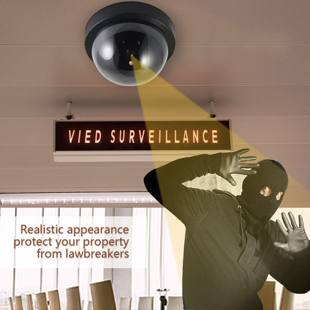 Dome Simulation Burglar Alarm Camera Indoor Fake Webcam Outdoor Surveillance Home Camera LED Light Emulate CCTV for Warning
Dome Simulation Burglar Alarm Camera Indoor Fake Webcam Outdoor Surveillance Home Camera LED Light Emulate CCTV for Warning