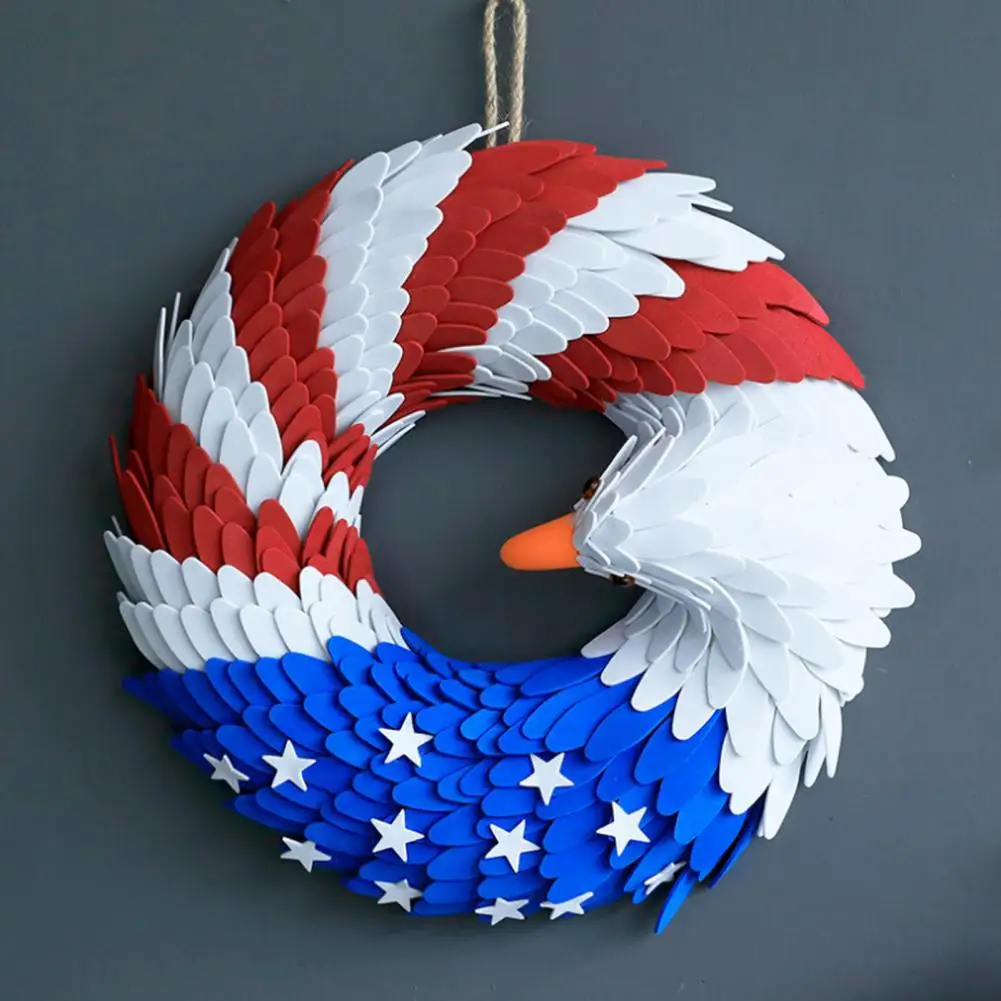 Door Wreath Easy Clean Bright Colors Eagle Shape Independence Day Hanging Wreath for Front Door
Door Wreath Easy Clean Bright Colors Eagle Shape Independence Day Hanging Wreath for Front Door