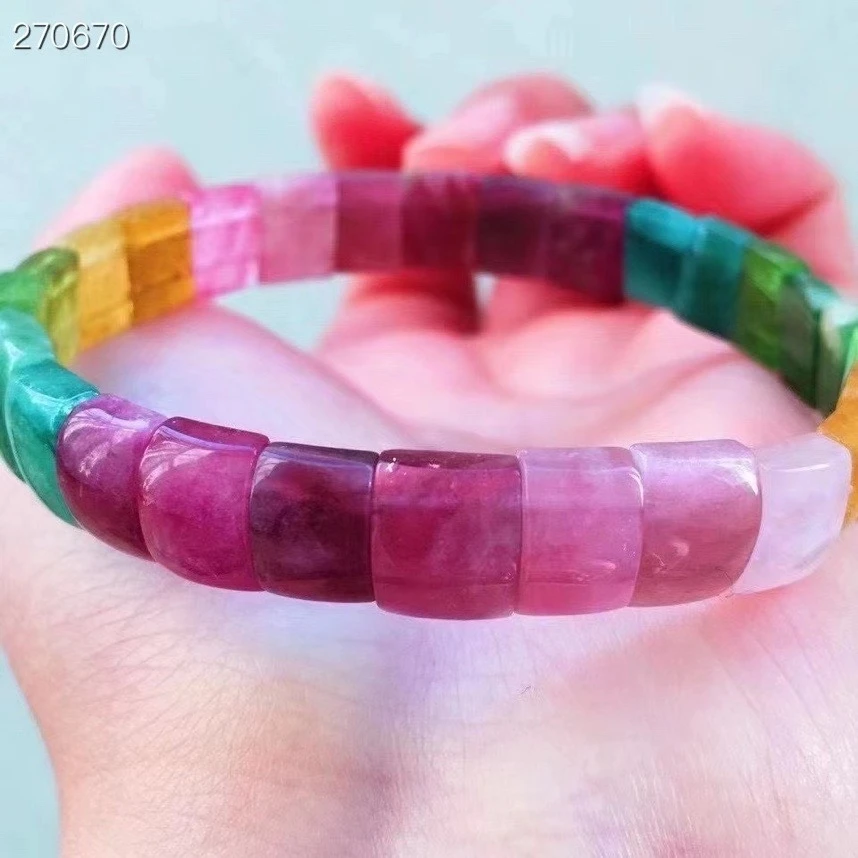 Natural Colorful Tourmaline Bracelet Bangle Rainbow 9x8.7x3.8mm Clear Rectangle Beads Women Fashion Stone AAAAA
Natural Colorful Tourmaline Bracelet Bangle Rainbow 9x8.7x3.8mm Clear Rectangle Beads Women Fashion Stone AAAAA