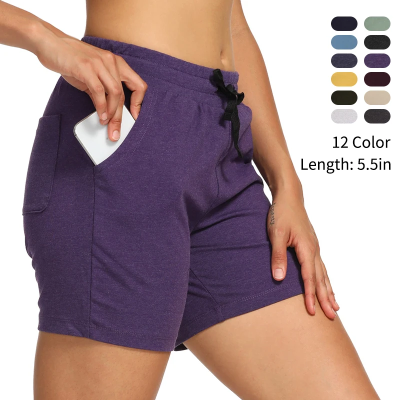 Women 5" Casual Bermuda Shorts Athletic Workout Cotton Lounge Yoga Walking Pajama Jogger Shorts with Pockets
Women 5" Casual Bermuda Shorts Athletic Workout Cotton Lounge Yoga Walking Pajama Jogger Shorts with Pockets