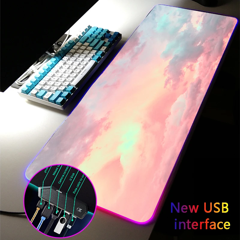 Большой коврик для мыши 40*90 см с разноцветными облаками и интерфейсом с 4 USB-портами
Большой коврик для мыши 40*90 см с разноцветными облаками и интерфейсом с 4 USB-портами