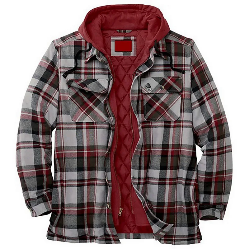 Mens Harajuku Plaid Hooded Zipper Long Sleeve Basic Casual Shirt Jackets Thick Cotton Plaid Long-sleeved Loose Hooded Jacket
Mens Harajuku Plaid Hooded Zipper Long Sleeve Basic Casual Shirt Jackets Thick Cotton Plaid Long-sleeved Loose Hooded Jacket