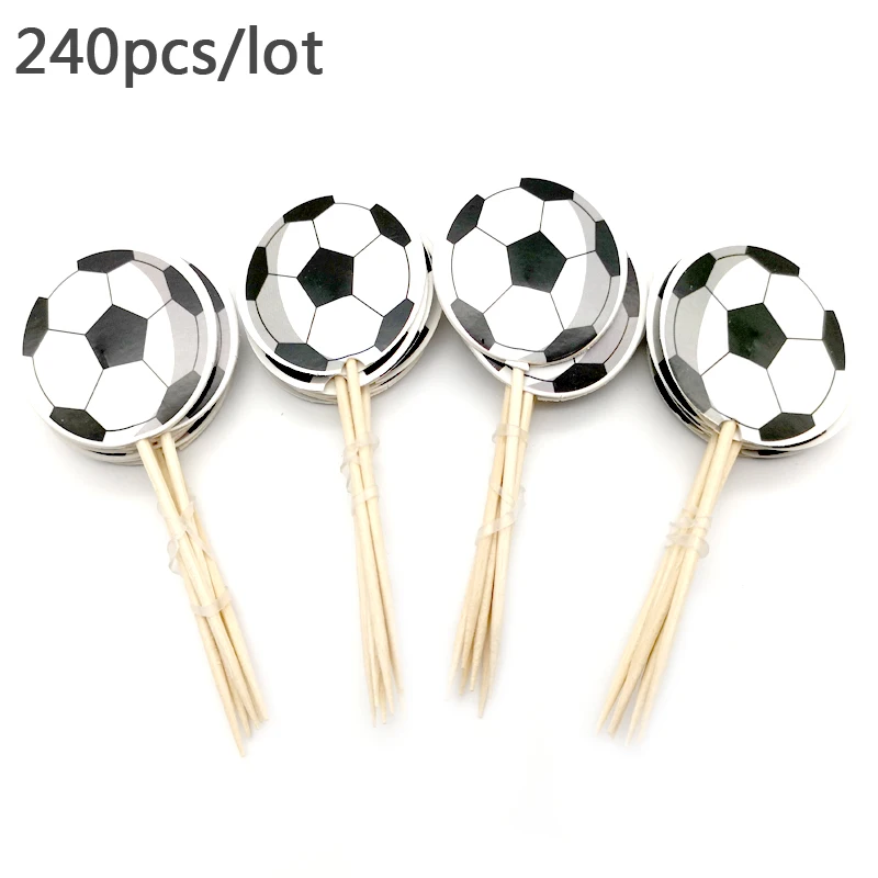 240pcs/lot Kids Boys Favors Birthday Party Soccer Cupcake Toppers with Sticks Baby Shower Decorations Football Cake Fruit Topper
240pcs/lot Kids Boys Favors Birthday Party Soccer Cupcake Toppers with Sticks Baby Shower Decorations Football Cake Fruit Topper