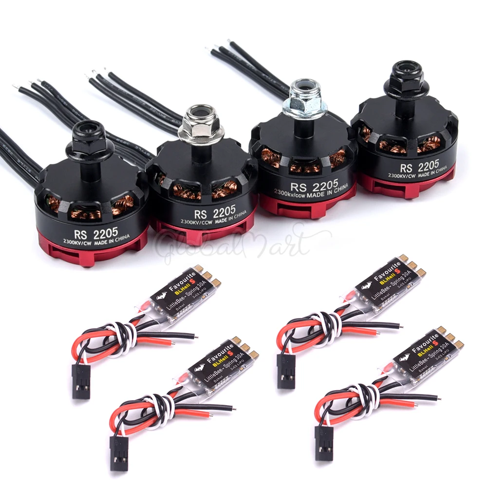 RS2205 2205 2300KV CW CCW бесщеточный двигатель + FVT LittleBee Весна 30A BLHeli_S ESC для FPV Martian QAV210 QAV250