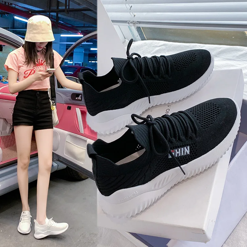 

Ins tide breathe freely fly woven shoes female 2021 summer new M015 han edition running fitness leisure female shoes