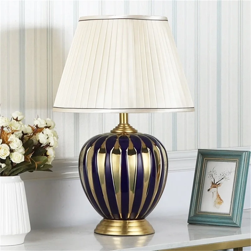 OURFENG Table Lamp Ceramic Luxury Copper Desk Light LED Fabric Home Decorative For Foyer Dining Room Bed Room Office Reading
OURFENG Table Lamp Ceramic Luxury Copper Desk Light LED Fabric Home Decorative For Foyer Dining Room Bed Room Office Reading
