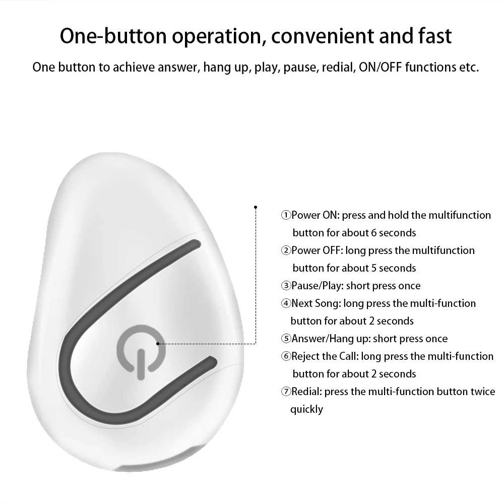 CHYI Мини Bluetooth наушники спортивные беспроводные в ухо портативные маленькие