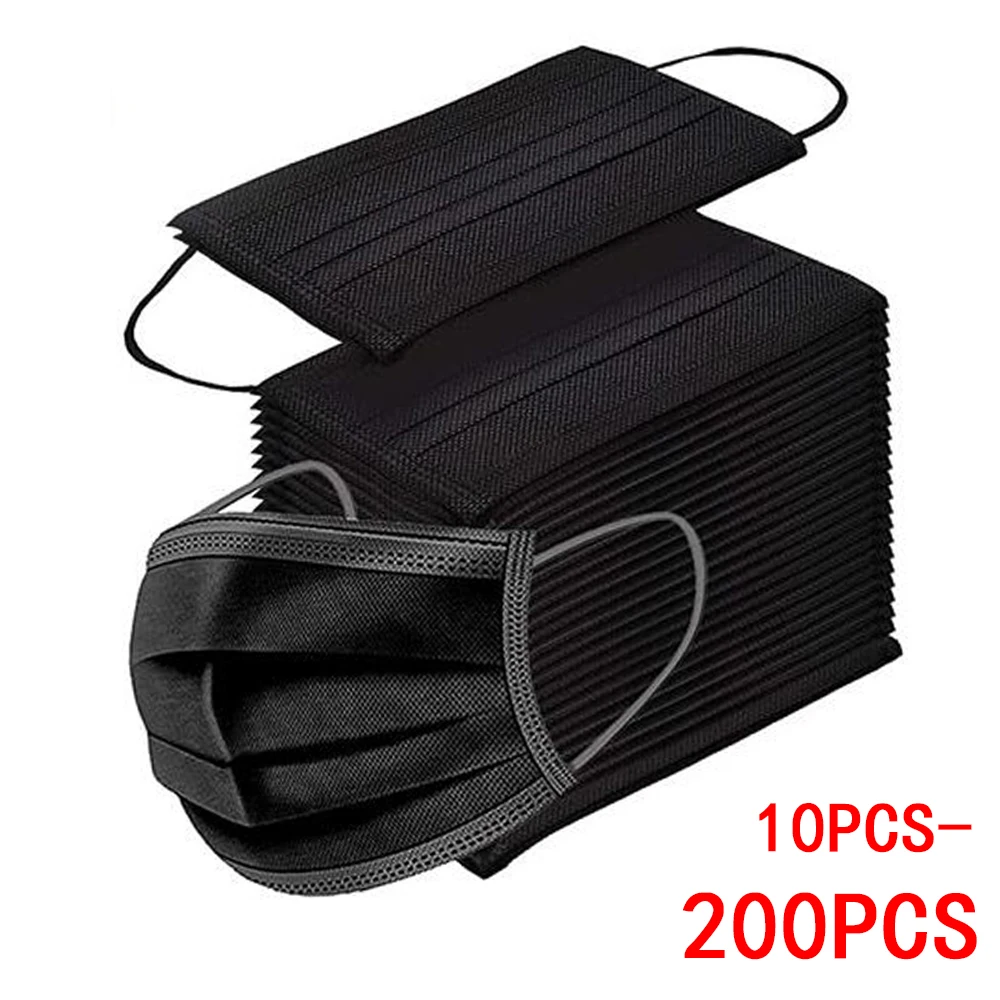 10/50/100/200 шт., одноразовые черные маски для лица
10/50/100/200 шт., одноразовые черные маски для лица