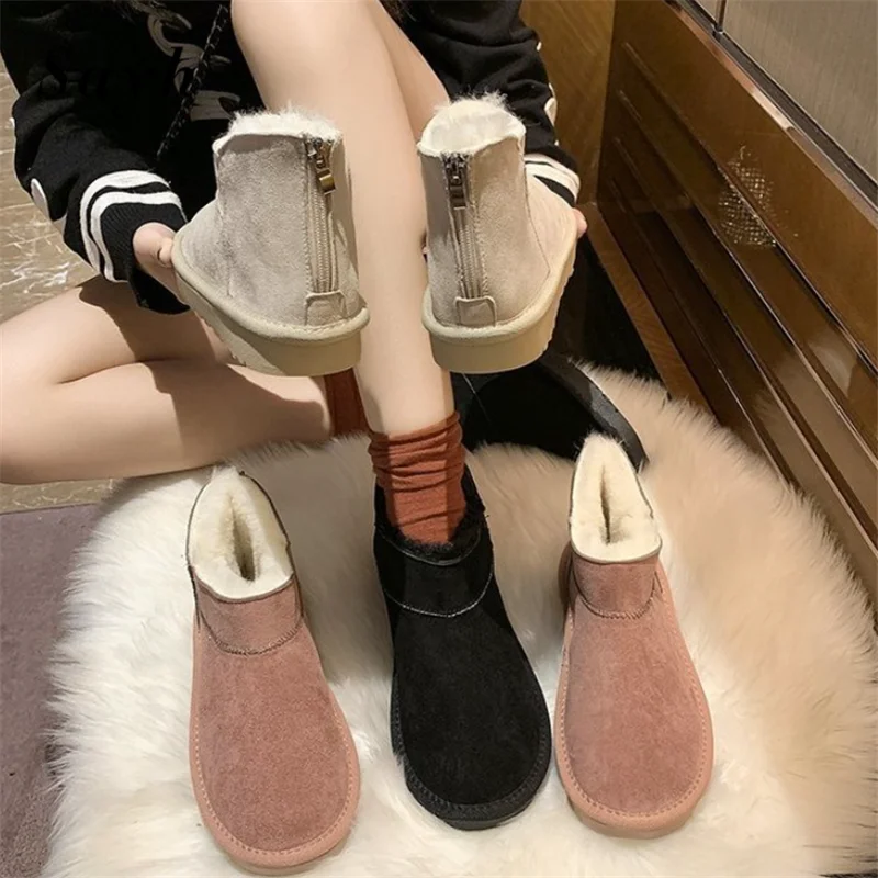 Winter Autumn Girls Flats Warm Snow Boots Women Fur Lining Zipper Round Toe Casual Shoes Outdoor Ankle Cotton Boot Shoes Size
Winter Autumn Girls Flats Warm Snow Boots Women Fur Lining Zipper Round Toe Casual Shoes Outdoor Ankle Cotton Boot Shoes Size