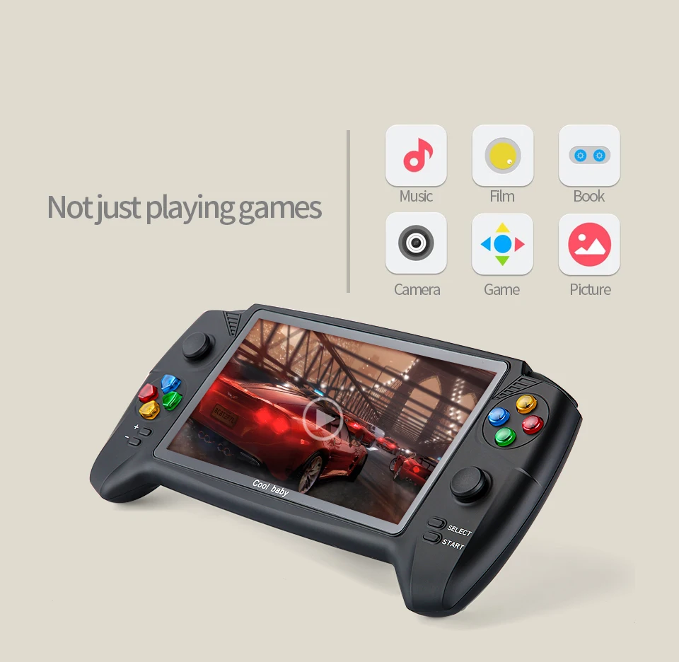 HD 7 inch handheld game console support kinds of emulators max 48G 3000 game double player for NES retro game console
HD 7 inch handheld game console support kinds of emulators max 48G 3000 game double player for NES retro game console