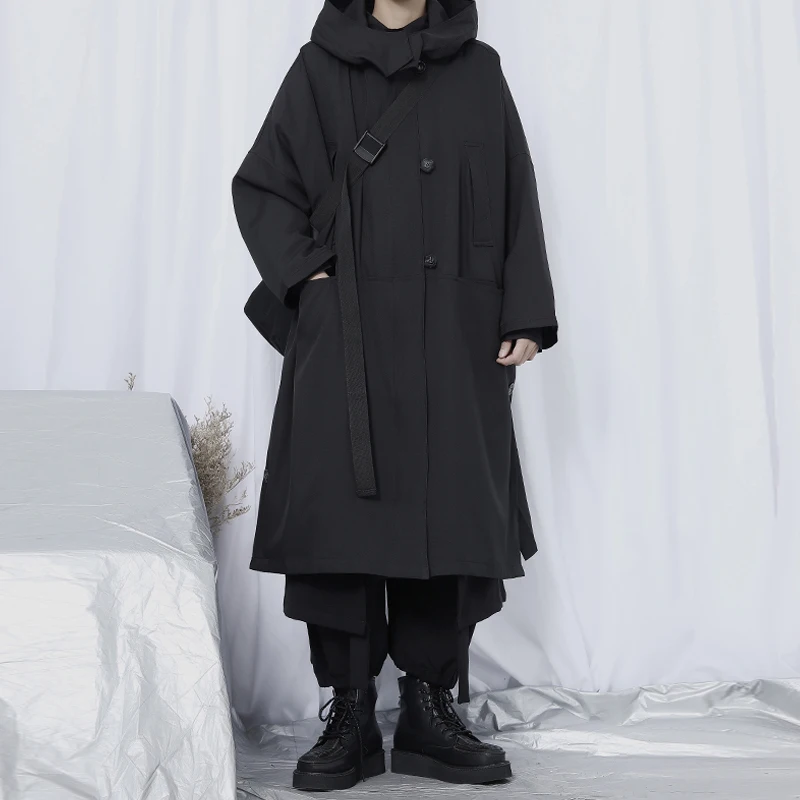 IEFB/мужская одежда ветровка мужское длинное пальто оверсайз свободное с