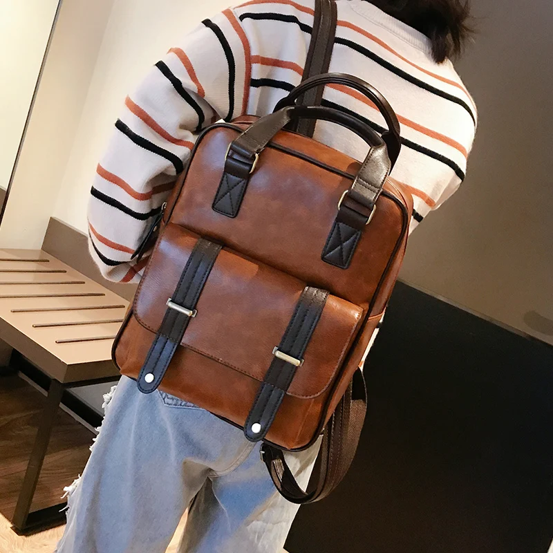 Leather Backpack Vintage Luxury Women Black School Backpack For Teenage Girls Zipper Multi-pocket Waterproof Fashion Backpack
Leather Backpack Vintage Luxury Women Black School Backpack For Teenage Girls Zipper Multi-pocket Waterproof Fashion Backpack