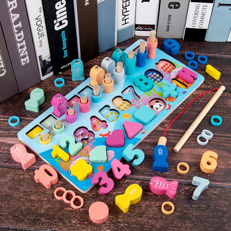 Wooden Montessori Educational Toys Children Preschool Arithmetic Magnetic Fishing Digital Shape Matching Building Block toys
Wooden Montessori Educational Toys Children Preschool Arithmetic Magnetic Fishing Digital Shape Matching Building Block toys