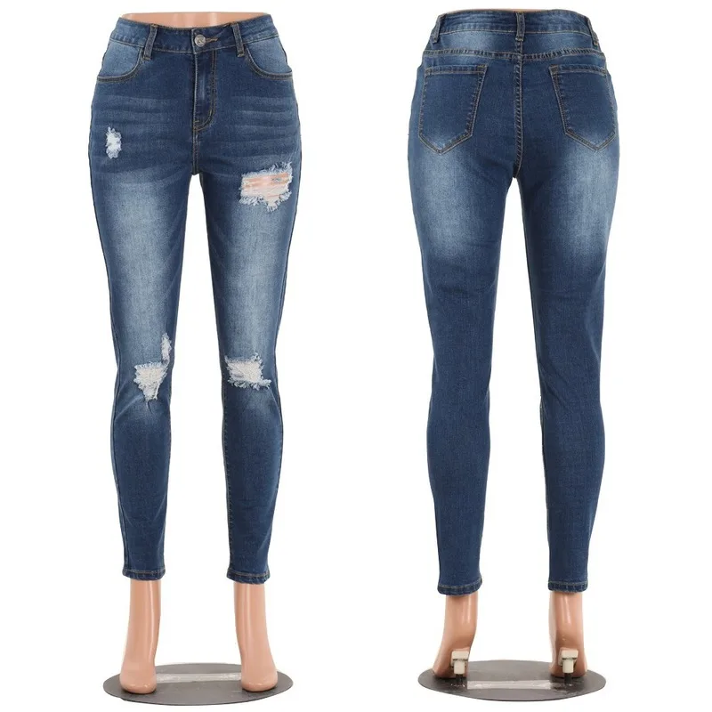 Autumn Woman Jeans vintage Skinny Solid Color Streetwear Pencil Pants Sexy Dark Blue Ripped Jeans For Women's Denim Trousers
Autumn Woman Jeans vintage Skinny Solid Color Streetwear Pencil Pants Sexy Dark Blue Ripped Jeans For Women's Denim Trousers