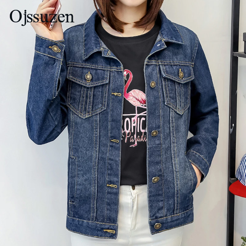 Dark Blue Basic Jeans Jackets Women's Coats Autumn Long Sleeve Women Denim Jackets Plus Size 5XL Slim Woman's Outerwear
Dark Blue Basic Jeans Jackets Women's Coats Autumn Long Sleeve Women Denim Jackets Plus Size 5XL Slim Woman's Outerwear