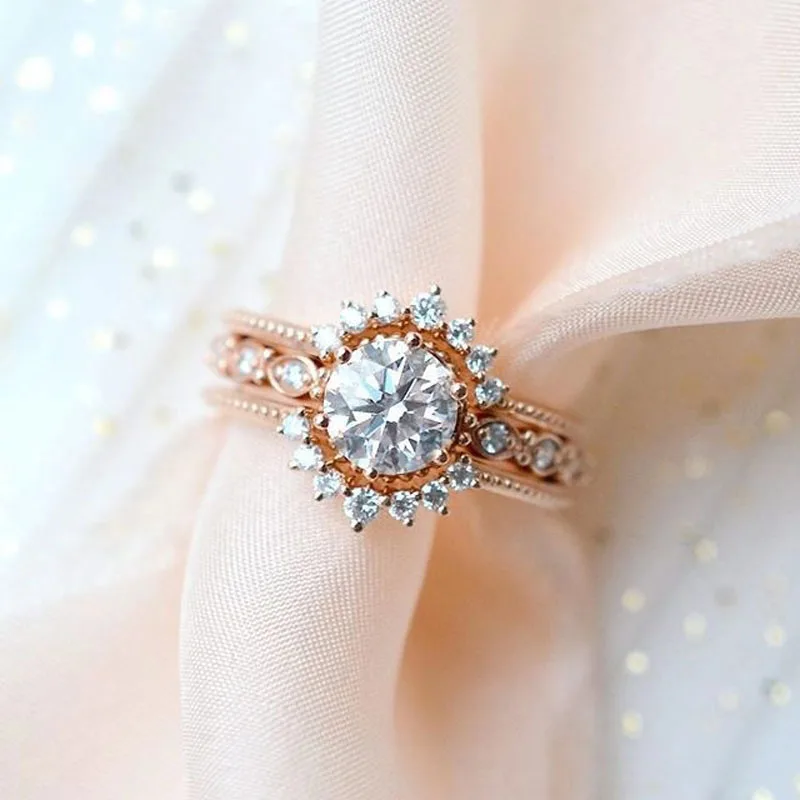 Cute Fashion Rose Gold Color Flower Wedding Rings Vintage Engagement Rings For Women CZ Jewelry
Cute Fashion Rose Gold Color Flower Wedding Rings Vintage Engagement Rings For Women CZ Jewelry