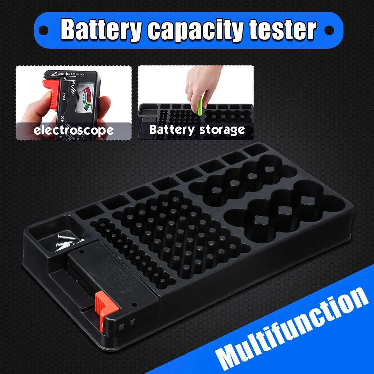 Multifunction Battery Organizer Case Storage Box Battery Storage Organizer Holder with Tester Battery Capacity Tester Case Box
Multifunction Battery Organizer Case Storage Box Battery Storage Organizer Holder with Tester Battery Capacity Tester Case Box
