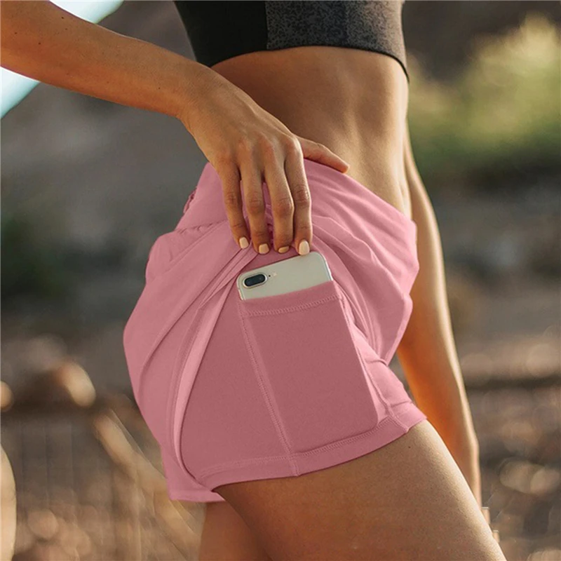 Quick Dry High Waisted Workout Sport Running Solid Shorts Women Double Layer Fitness Training Shorts With Phone Pocket
Quick Dry High Waisted Workout Sport Running Solid Shorts Women Double Layer Fitness Training Shorts With Phone Pocket