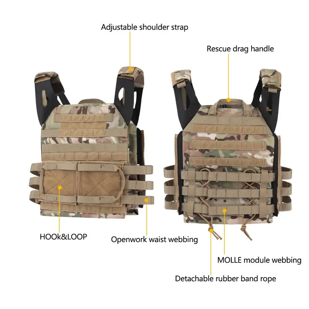 1000D Nylon Hunting Tactical Body Armor JPC Molle Plate Carrier Vest Outdoor CS Game Paintball Airsoft Vest Military Equipment 
1000D Nylon Hunting Tactical Body Armor JPC Molle Plate Carrier Vest Outdoor CS Game Paintball Airsoft Vest Military Equipment